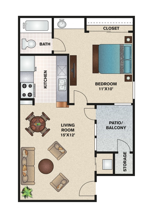 Floor Plans of Trinity Village Apartments in Dallas, TX